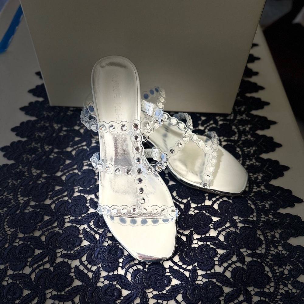 Anne Klein Silver Heeled Sandals